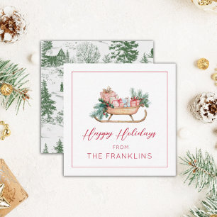 Gepersonaliseerde Kerst Sleigh Gift Enclosure Notitiekaartje