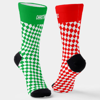 Gepersonaliseerde Kerst Sokken, Groen / Rood Sokken