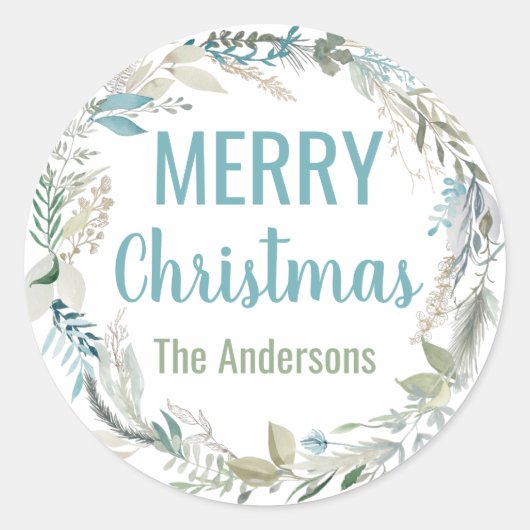 Gepersonaliseerde Kerst stickers Elegante envelop (Voorkant)