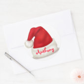 Gepersonaliseerde Kerst stickers / Santa Hat (Envelop)