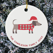 Gepersonaliseerde Kerst Teckel Hond Fun Keramisch Ornament