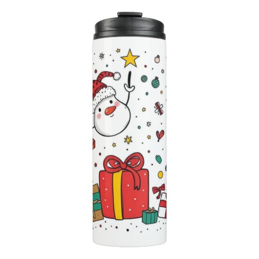 Gepersonaliseerde Kerst Thermische Tumbler Thermosbeker (Voorkant)