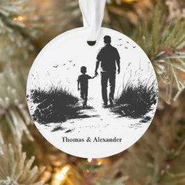Gepersonaliseerde Kerst Vader & Zoon Ornament