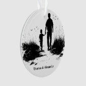 Gepersonaliseerde Kerst Vader & Zoon Ornament (voorkant)