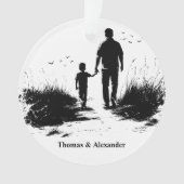 Gepersonaliseerde Kerst Vader & Zoon Ornament (voorkant)