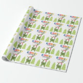 Gepersonaliseerde kerst van Cute Dinosaur Cadeaupapier (Uitgerold)