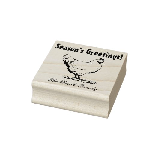 Gepersonaliseerde kerst van kippen 	rubberstempel (Stempel)