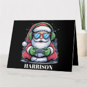 Gepersonaliseerde Kerst Videospel Santa Xmas Kaart (Voorkant)