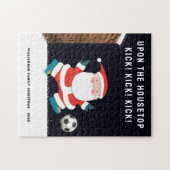 gepersonaliseerde kerst voetbal legpuzzel (Horizontaal)