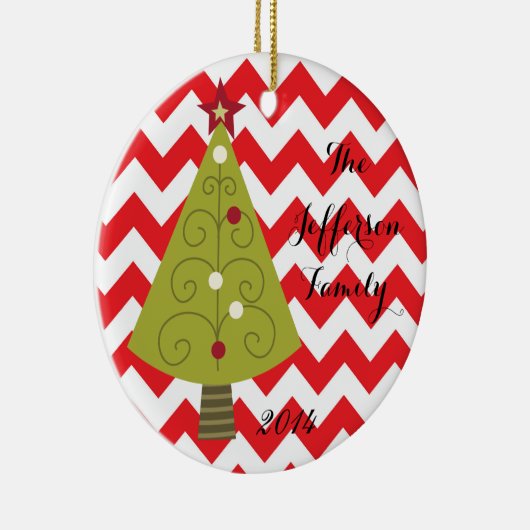 Gepersonaliseerde kerst XMAS Tree Family Ornament (Rechts)