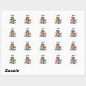 Gepersonaliseerde Kerst Zeemeermin Circulaire Stic Ronde Sticker (Vel)