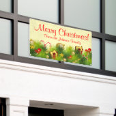 Gepersonaliseerde Kerstbanner Geschenken Ornamente Spandoek (Buitenkant Gebouw)