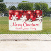 Gepersonaliseerde kerstbanner Red Tree-versieringe Spandoek (Insitu)