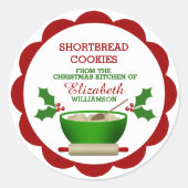 Gepersonaliseerde kerstbarbeel ronde sticker (Voorkant)