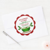 Gepersonaliseerde kerstbarbeel ronde sticker (Envelop)