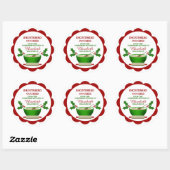 Gepersonaliseerde kerstbarbeel ronde sticker (Vel)