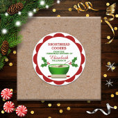 Gepersonaliseerde kerstbarbeel ronde sticker