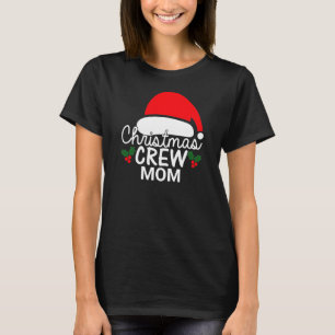 Gepersonaliseerde kerstbemanning Mam Santa Hat Fam T-shirt