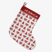 Gepersonaliseerde kerstbomen en harten grote kerstsok (Voorkant (Hangend))