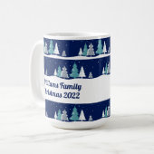 Gepersonaliseerde kerstbomen Schattigee winter Koffiemok (Voorkant links)