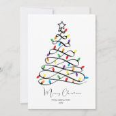 Gepersonaliseerde Kerstboom Doodle Feestdagenkaart (Voorkant)