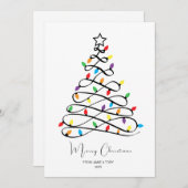 Gepersonaliseerde Kerstboom Doodle Feestdagenkaart (Voorkant / Achterkant)