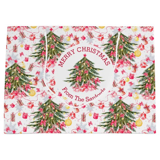 Gepersonaliseerde kerstboom groot cadeauzakje (Voorkant)