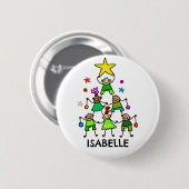 Gepersonaliseerde kerstboom Kinder Ronde Button 5,7 Cm (Voorkant /achterkant)