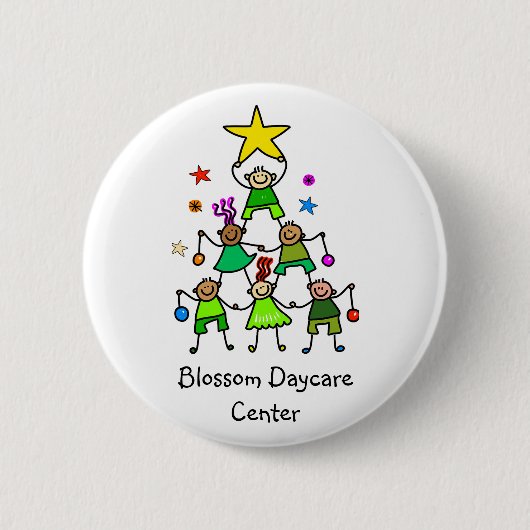 Gepersonaliseerde kerstboom Kinder Ronde Button 5,7 Cm (Voorkant)