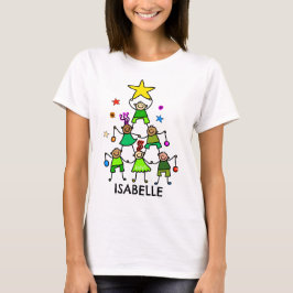 Gepersonaliseerde kerstboom Kinder T-shirt