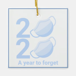 Gepersonaliseerde kerstboom met pandemisch masker  keramisch ornament