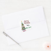 Gepersonaliseerde kerstboom vierkante sticker (Envelop)