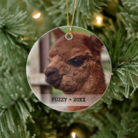 Gepersonaliseerde kerstboom voor alpaca-foto