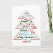 Gepersonaliseerde kerstboom Word Art Kaart (Voorkant)