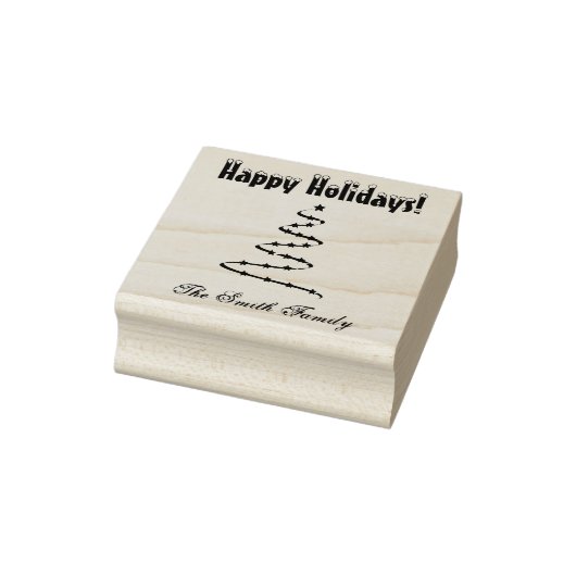 Gepersonaliseerde kerstboomvakantie rubberstempel (Stempel)
