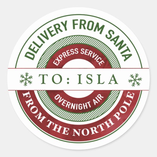 Gepersonaliseerde kerstcadeau Stickers (Voorkant)