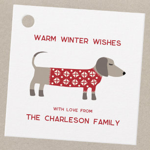 Gepersonaliseerde kerstcadeautags met afbeelding v bedankjes labels