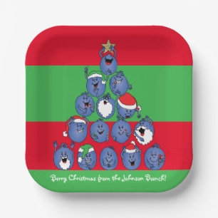 Gepersonaliseerde kerstcadeautjes "Berry Kerstmis" Papieren Bordje