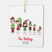 Gepersonaliseerde kerstdagen met hond keramisch ornament (Links)
