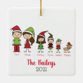 Gepersonaliseerde kerstdagen met hond keramisch ornament (Achterkant)