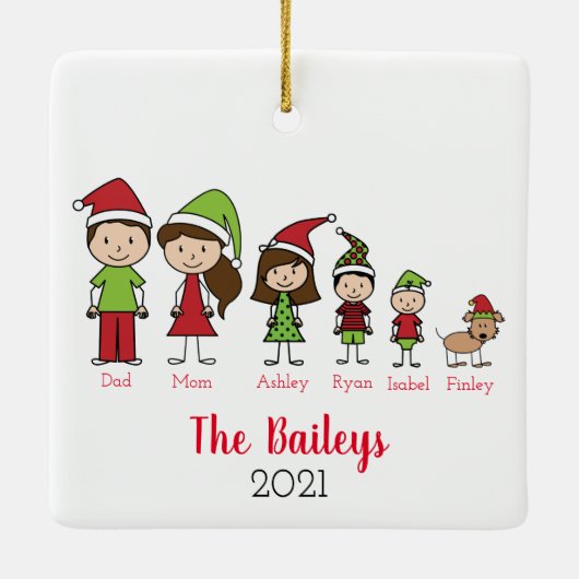 Gepersonaliseerde kerstdagen met hond keramisch ornament (Achterkant)