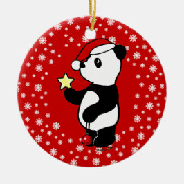 Gepersonaliseerde kerstdagen Panda Stocking Keramisch Ornament