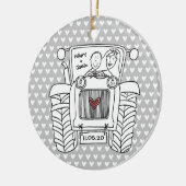 Gepersonaliseerde kerstdecoratie voor ractorwedden keramisch ornament (Links)