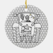 Gepersonaliseerde kerstdecoratie voor ractorwedden keramisch ornament (Achterkant)