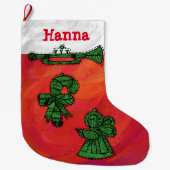 Gepersonaliseerde kerstfeestdagen grote kerstsok (Voorkant)