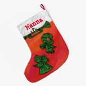 Gepersonaliseerde kerstfeestdagen grote kerstsok (Achterkant (Hangend))