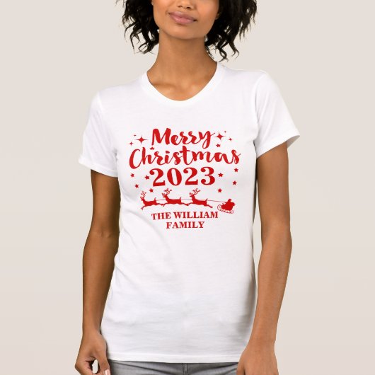 Gepersonaliseerde kerstfeestelijke T-shirt (Voorkant)