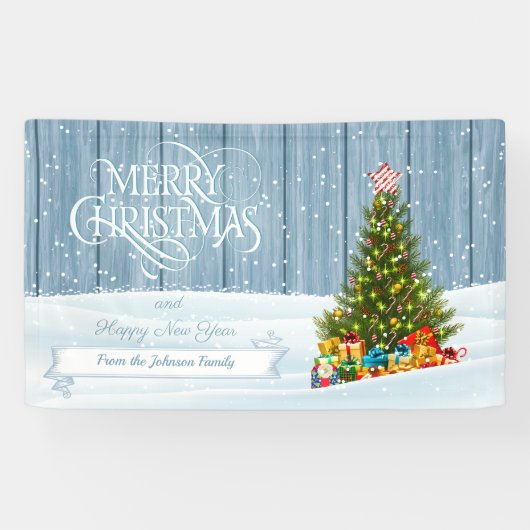 Gepersonaliseerde kerstfeestelijke wensen Banner (Horizontaal)