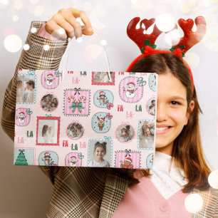Gepersonaliseerde Kerstfoto Gift Bag Schattige r Groot Cadeauzakje