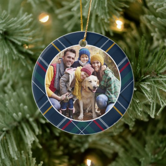 Gepersonaliseerde kerstfoto van lijst keramisch ornament (Boom)